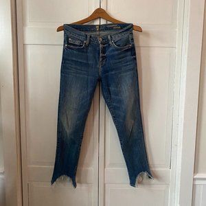 (7 For All Mankind) Ankle Frayed Skinny Jeans